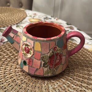 Mosaic Floral Teapot - Pink and Multicolor